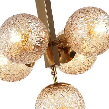 Светильник подвесной 5*Е27 2098/03/05P бронза/янтарный Felis Stilfort