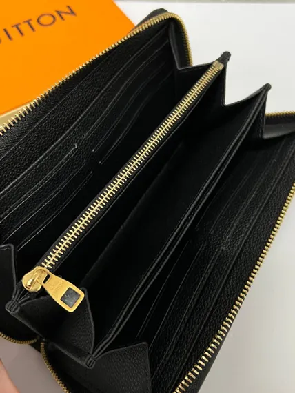Кошелек женский Louis Vuitton Zippy черный/бежевый