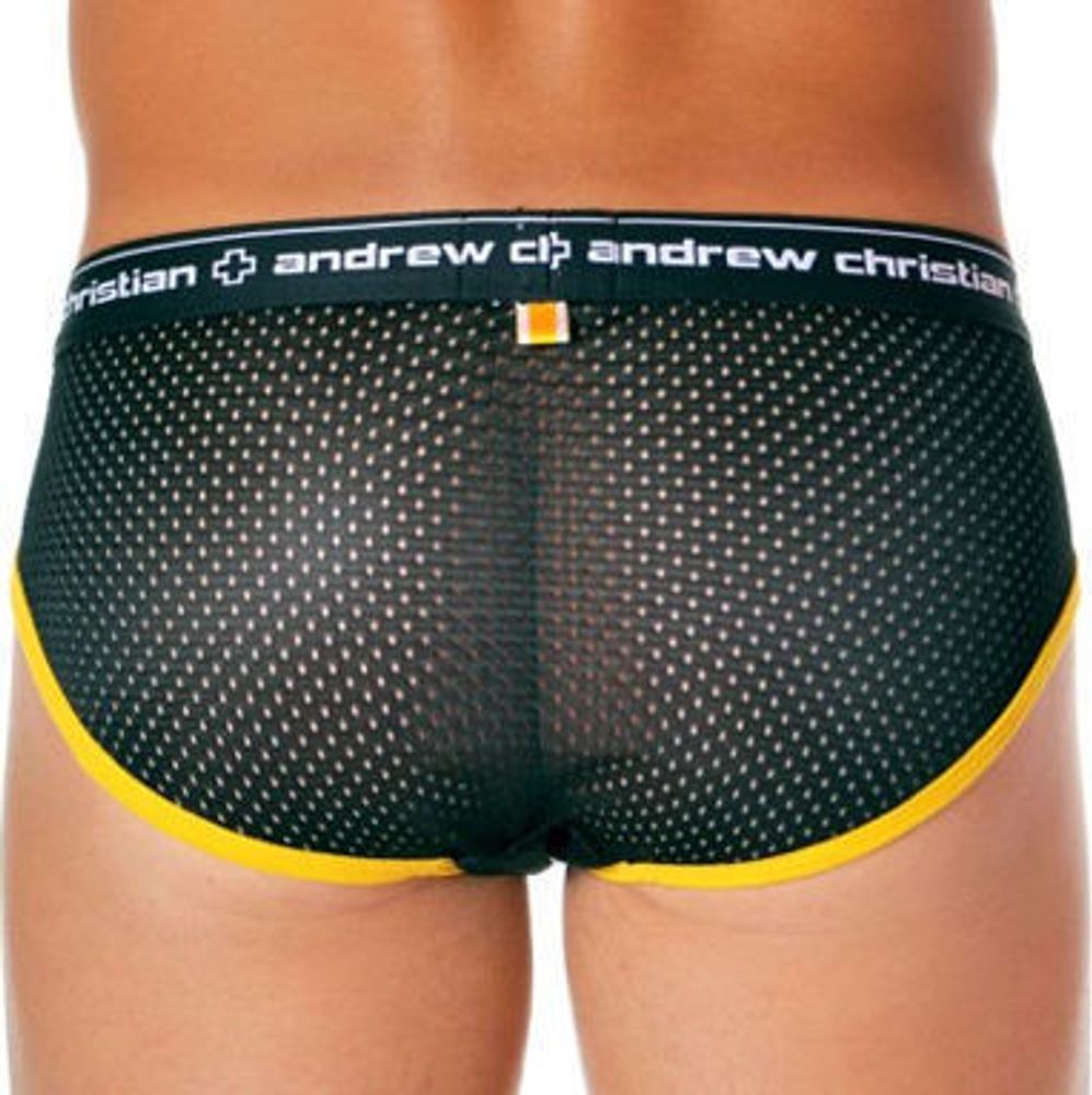 Мужские спортивные брифы Andrew Christian Black Sport Mesh Brief ART129