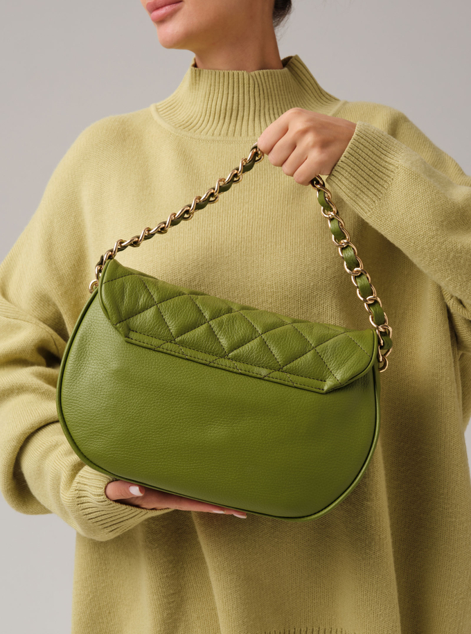 Кожаная сумка Azaro 30788 зеленый бамбук