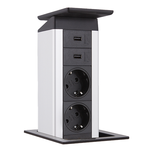 Выдвижная розетка EVOline PortPush 159311000600 (2 эл.роз + 2 USB Charger), кабель 3 м