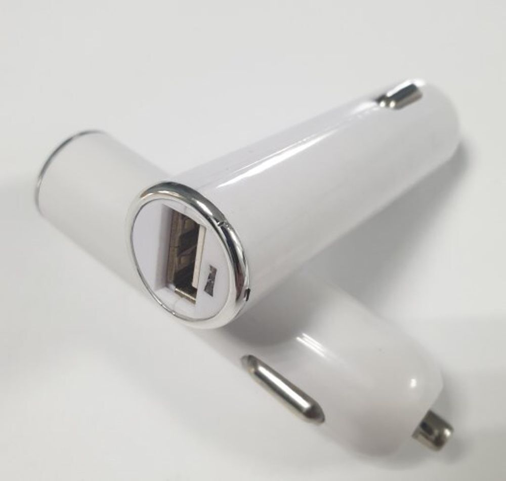 Зарядное устр-во в прикур. 1 USB 2,4A, удлиненный, белый (KPR)