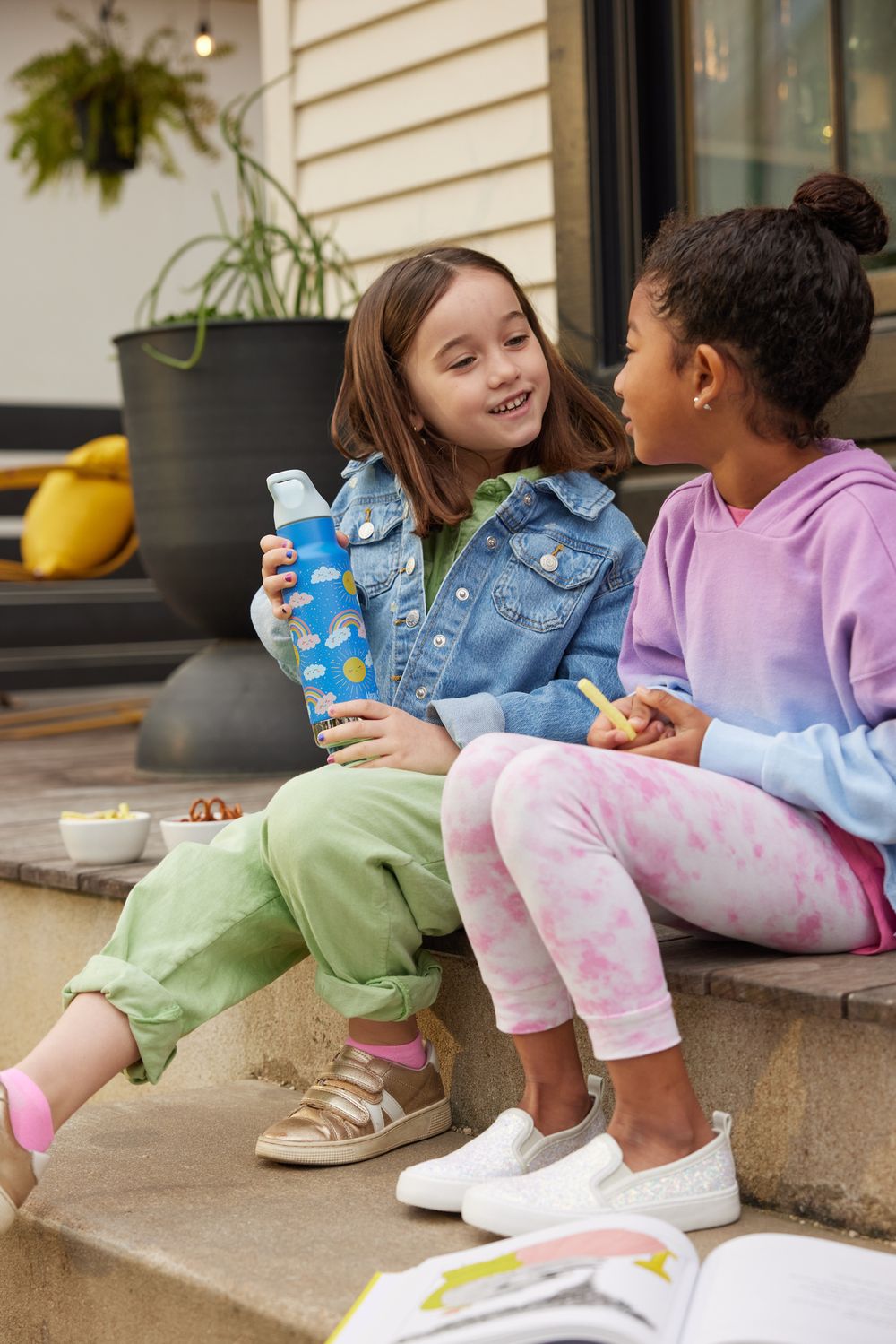 Детская термобутылка Klean Kanteen Insulated Kid Classic Flip Sport 12oz (355 мл) Rainbows Blue