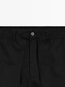 Massimo Dutti Джоггеры из хлопковой смеси, черный