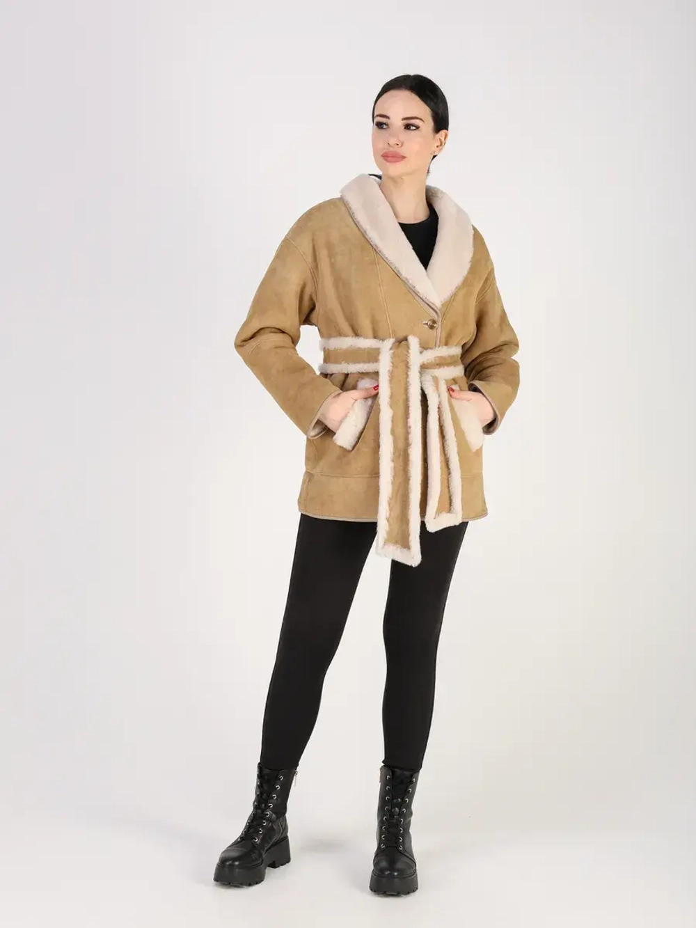 Дубленка зимняя натуральная оверсайз