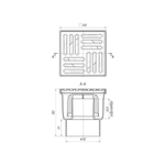 110 трап с вертик. спуском, н/рег решетка 150х150 нерж АНИ пласт TA1212