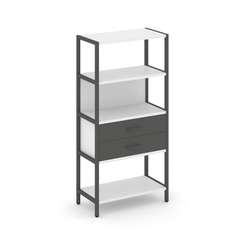 Shelf System Односекционный стеллаж четырехярусный с ящиками SN.STM-412 Белый/Антрацит/Металл Антрац