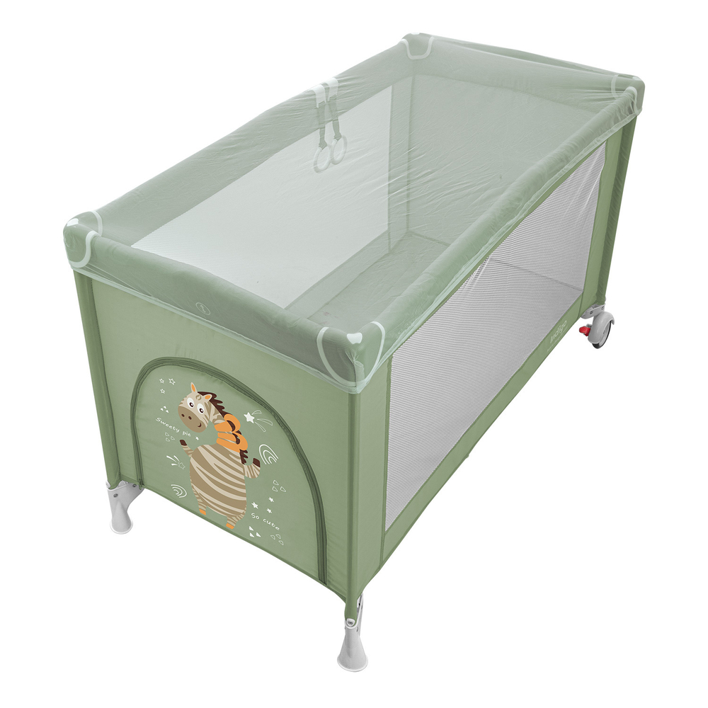 Манеж-кровать "Summer", 2 уровня, москитка, 2 кольца, (Indigo) (бежевый)