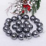 Новогодние шары 5 см (набор 24 шт) «Глянец», графит