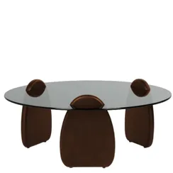 Кофейный стол Orvella Ø90х39 см, серое стекло