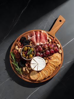 Разделочная доска круглая 30 см с ручкой