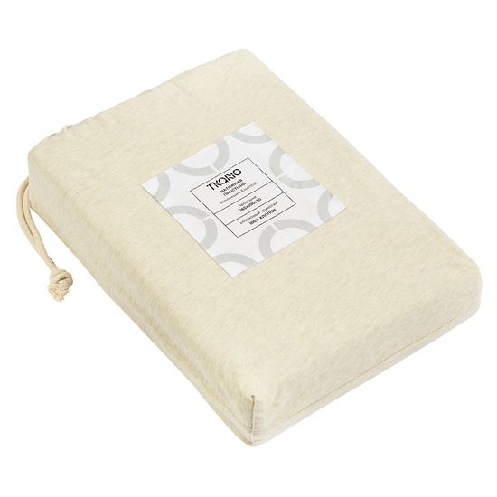 Простыня на резинке из хлопкового трикотажа серо-бежевого цвета из коллекции essential, 160х200х30 см