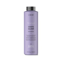 Тонирующий шампунь для нейтрализации желтого оттенка волос Lakme Teknia White Silver Shampoo 1000мл