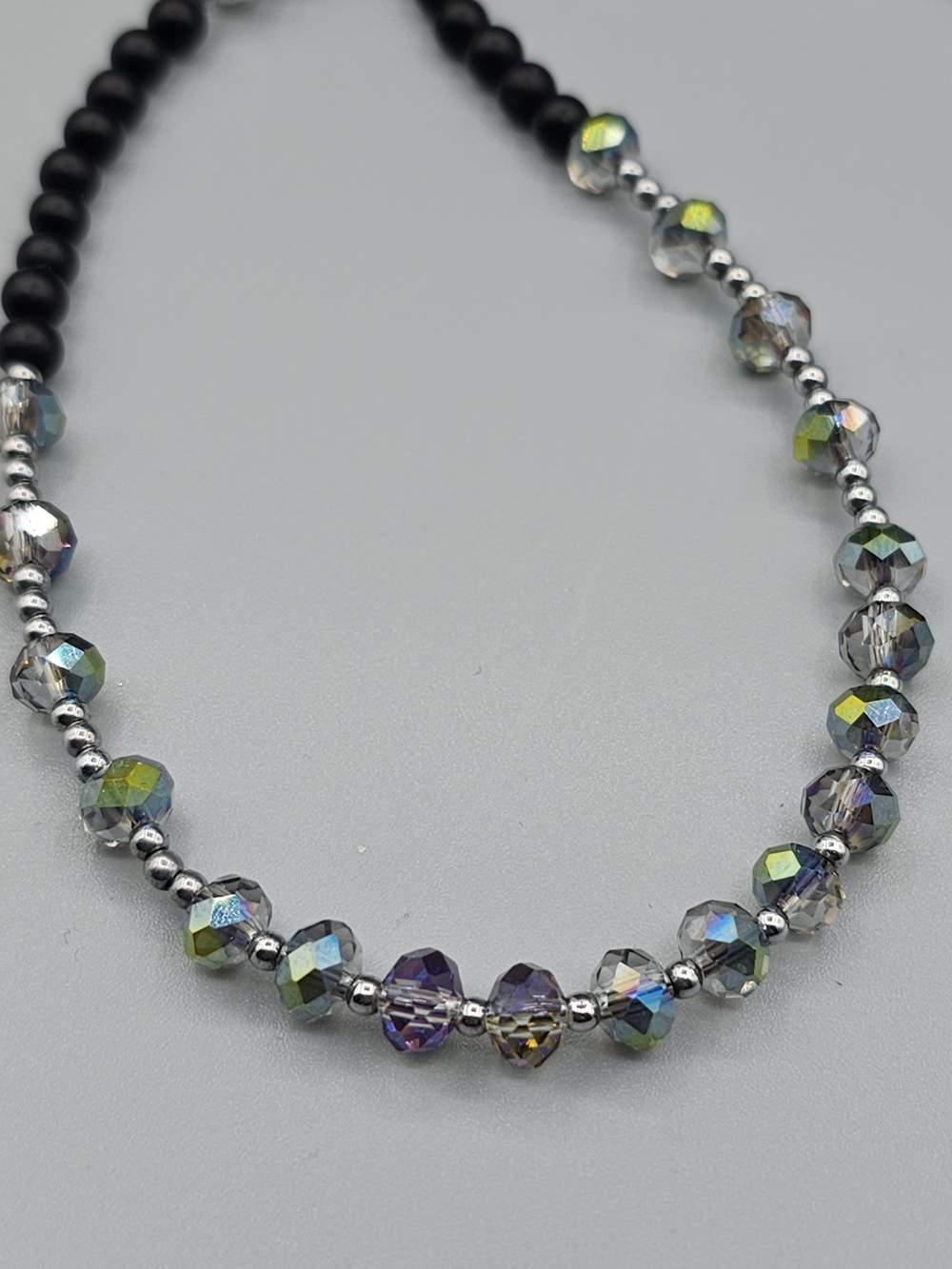 Колье ручной работы из Агата и хрусталя "Хрустальный"