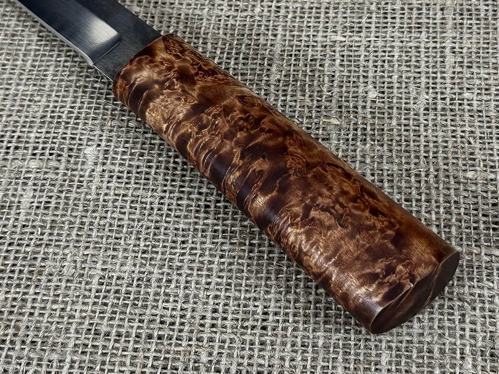 Нож Ханты-Манси, сталь Х12МФ, рукоять мореная карельская берёза