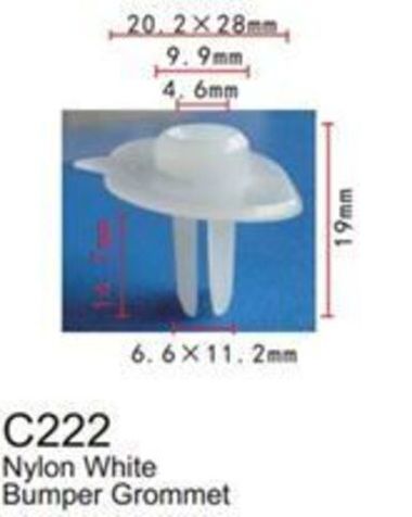 Клипса для крепления внутренней обшивки а/м Хонда пластиковая (100шт/уп.) Forsage клипса C0222(Honda)