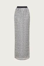 ЮБКА ИЗ МЕТАЛЛИЗИРОВАННОЙ ТКАНИ С ПАЙЕТКАМИ