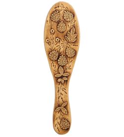 Народные промыслы BST-327/2 Массажная расческа деревянная «Малина» (береста)