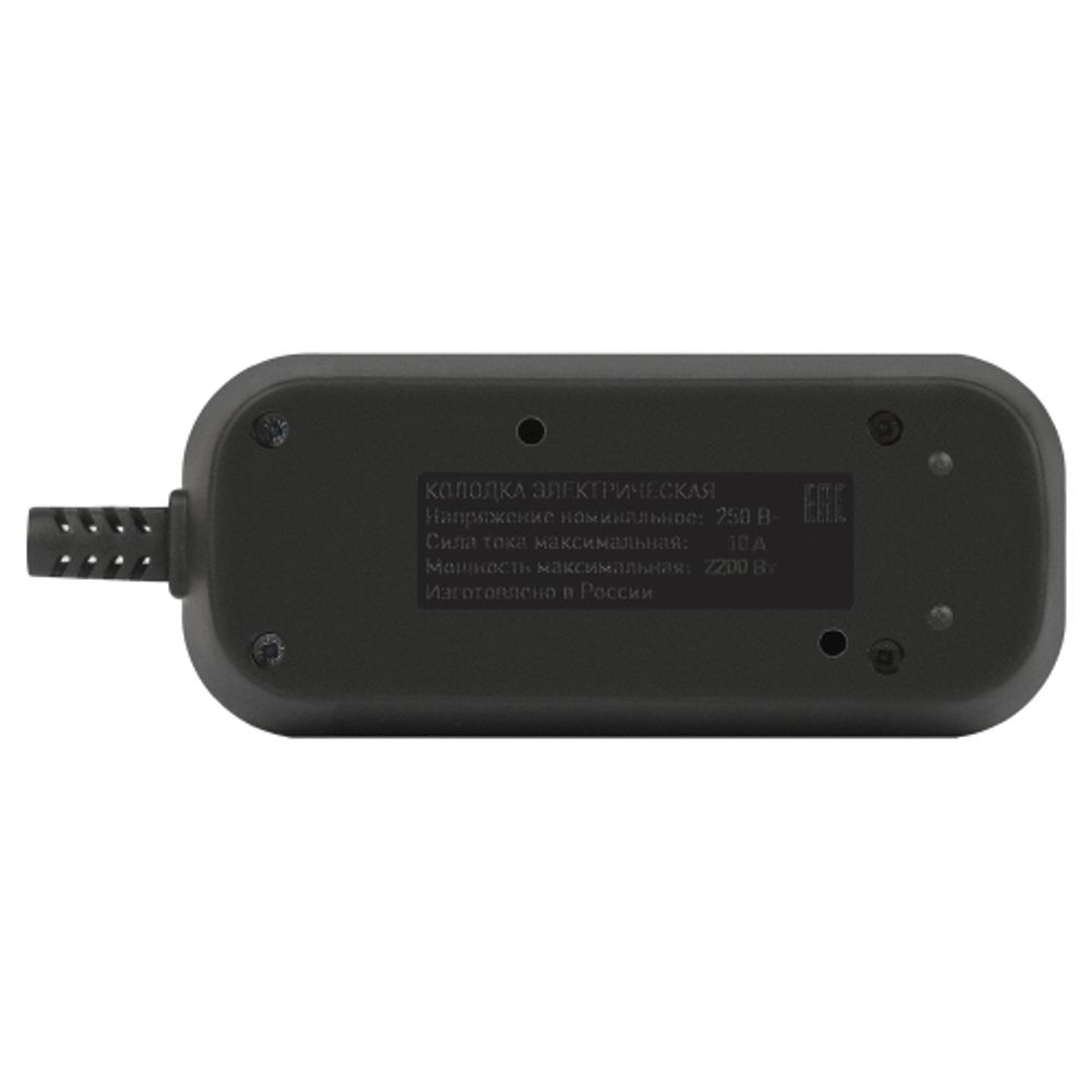 Колодка ЭРА KX-2-B 2 розетки без зазeмления черная