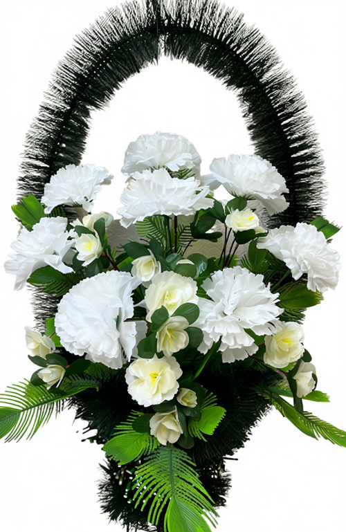 Траурная корзина из искусственных цветов «Малая №07»