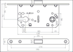 Замок с магнитной защелкой ADDENBAU KEY-5085 MAG NICKEL под цилиндр, никель (центр магнит)