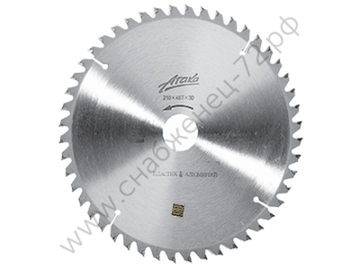 Пильный диск по пластику и алюминию профи Атака 210*48T*30