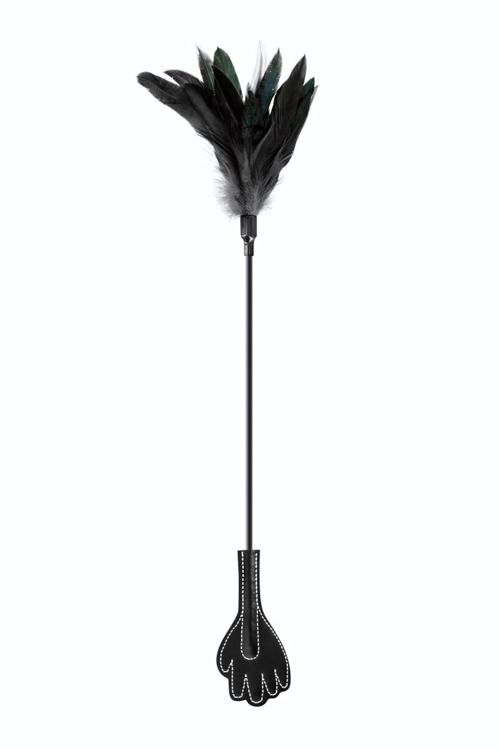 Двусторонний стек-щекоталка Sweet Caress Feather Whip - 58 см. (Цвет: черный)