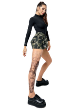 Колготки с принтом по религиозным мотивам на правой ножке (Размер: S-M-L) (Цвет: бежевый)