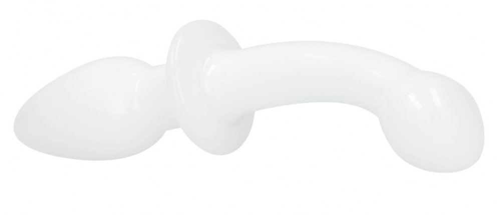 Белый двусторонний анальный стимулятор Doubler - 18 см. (Цвет: белый)