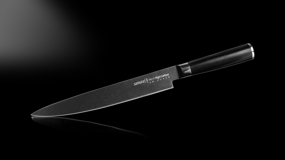 Нож кухонный для нарезки 23см Samura Mo-V Stonewash SM-0045B/K