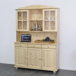 Шкаф Лена двухдверный из массива сосны, с 3 полками (верхняя часть буфета Лена), прозрачный лак