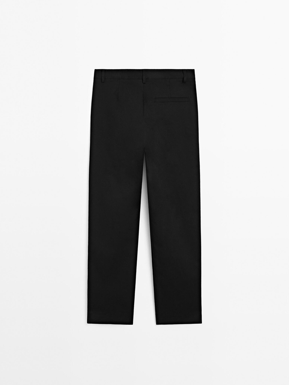 Massimo Dutti Брюки прямого кроя из смесового хлопка, черный