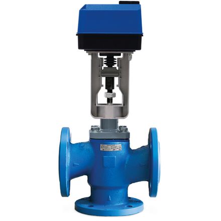 Трёхходовые регулирующие клапаны КПСР КССР с электроприводом HONEYWELL