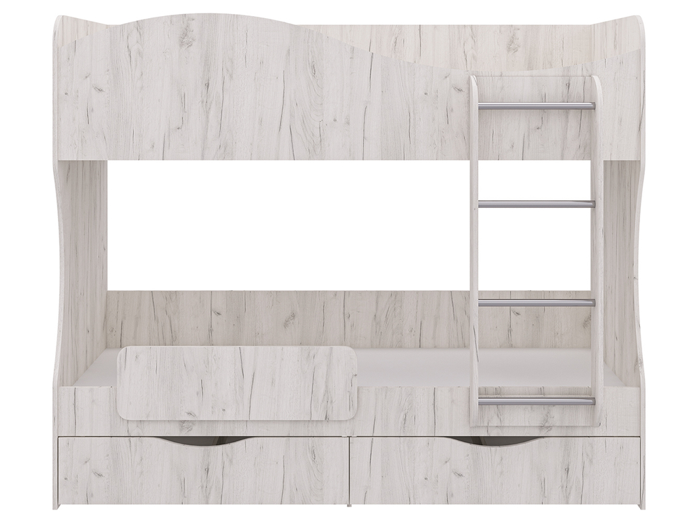 Кровать двухъярусная Кузя с ящиками Крафт светлый