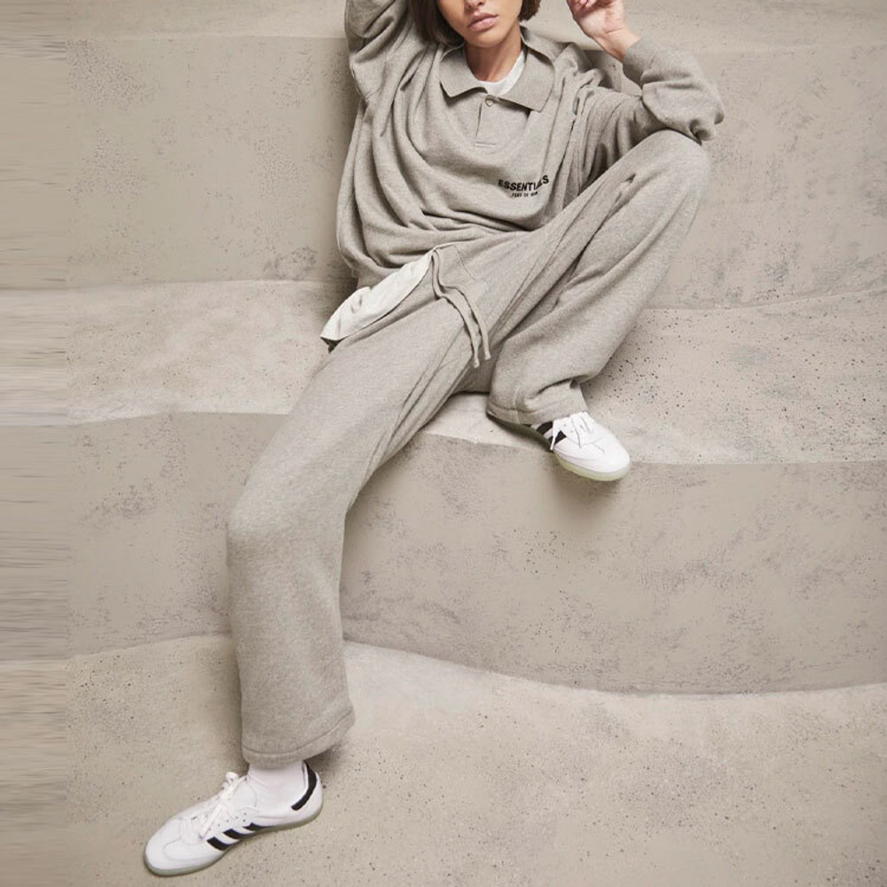 Штаны Fear of God Essentials SS22 Relaxed Sweatpants Dark Oatmeal Logo, FOG-SS22-612