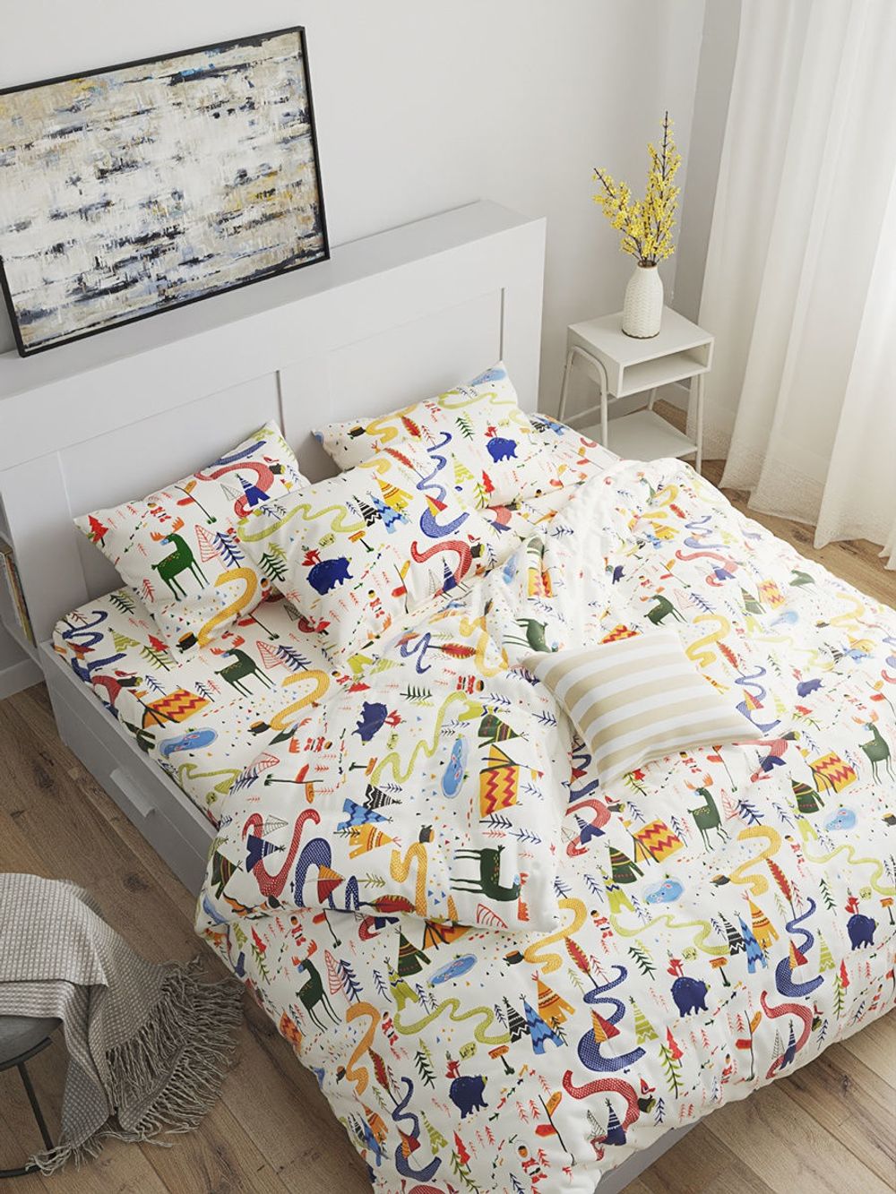 Наволочка комплект 2шт Сказка "Эскимосики" 70х70 см, перкаль