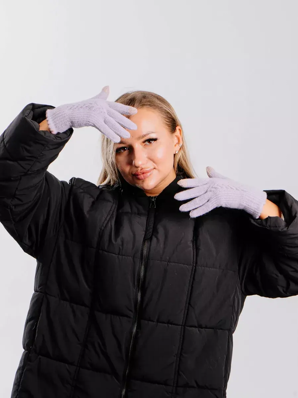 Перчатки теплые вязаные