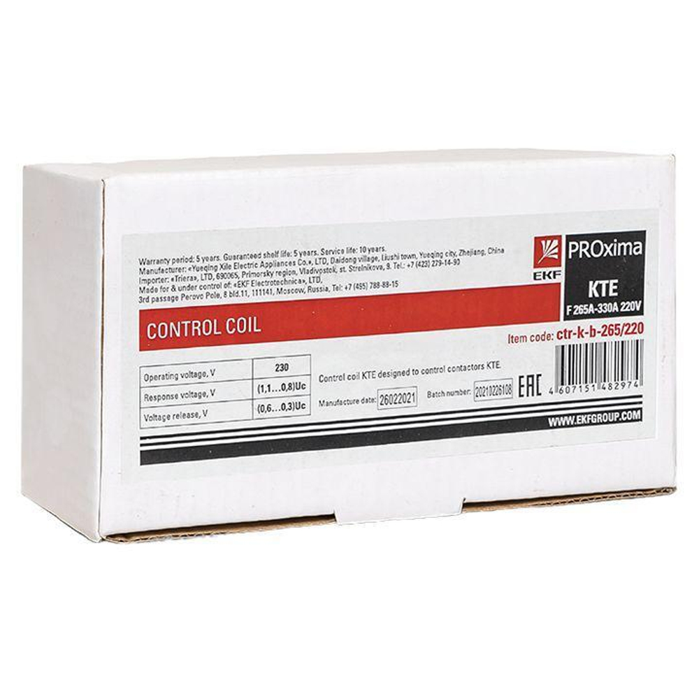 Катушка управления КТЭ F 265А-330А 220В EKF ctr-k-b-265/220