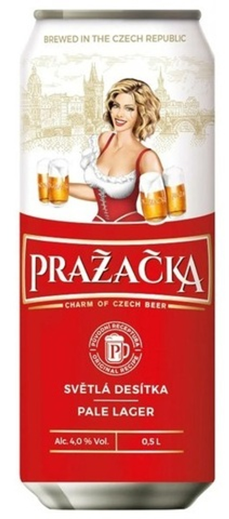 Пиво Пражечка свет фильт 0,5 Ж/Б 4%  Циндаоская Пивоварня Чехия