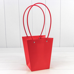 Пакет подарочный 20х17х12 Ваза для цветов (Красный)