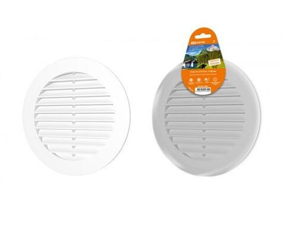 Решетка круглая с москитной сеткой, с фланцем d150, внеш. D200, бел. TDM