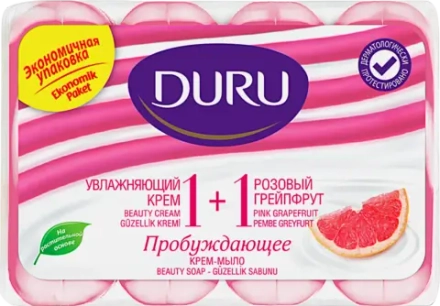 Мыло Duru 1 + 1 Soft Sens розовый Грейпфрут 4*80г
