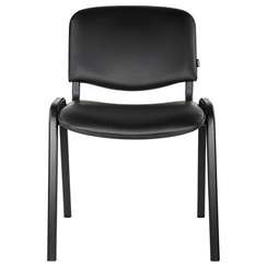 Стул для персонала и посетителей BRABIX "Iso CF-005", черный каркас, кожзам черный, 531977