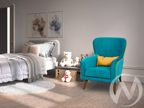 Кресло Вояж 7 Карат 103 (бирюзовый однотон)/Карат 101 (горчично-желтый однотон)