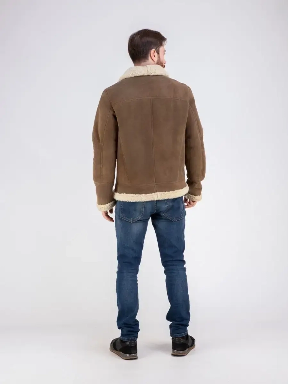 Дубленка мужская натуральная авиатор зимняя Турция