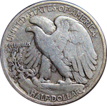 50 центов США Шагающая свобода 1921 г Двор S