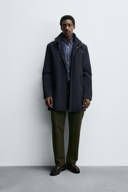 ZARA ПАРКА ИЗ ВЫСОКОТЕХНОЛОГИЧНОЙ ТКАНИ WATER REPELLENT СО СЪЕМНЫМИ ДЕТАЛЯМИ, МОРСКОЙ СИНИЙ