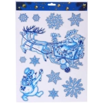 Наклейка на стекло «Волшебная зима» 41*19 см, микс