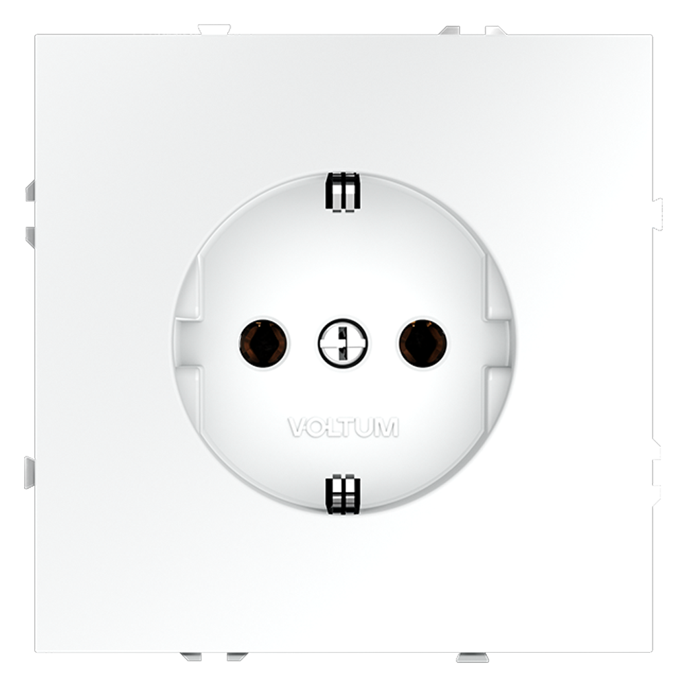 Розетка встраиваемая VOLTUM S70 с заземлением 16А, (белый матовый)