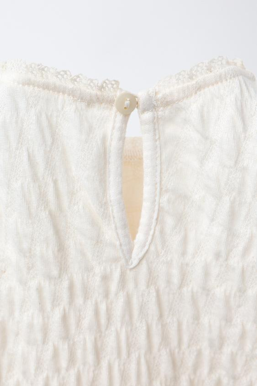 ZARA БОДИ С ТЕКСТУРНЫМ КРУЖЕВОМ, ЭКРЮ